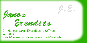 janos erendits business card